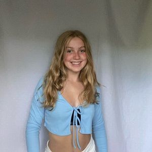 Romwe long sleeve tie shirt